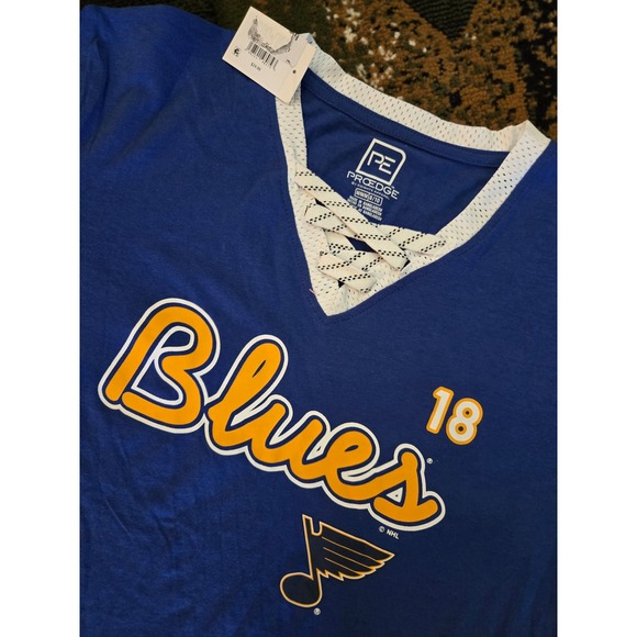 St. Louis Blues Proedge NHL Thomas #18 Hockey 8 / 10 M Women's T-Shirt New - Picture 1 of 4